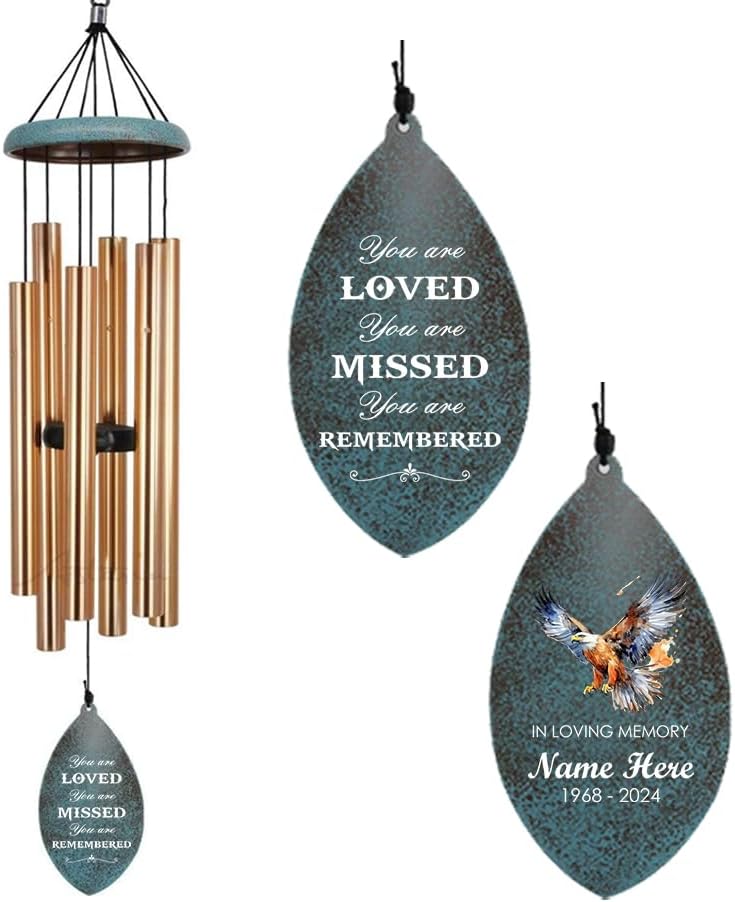ASTARIN Personalized Wind Chimes for Outside Deep Tone,Customized Windchime Outdoors, Chimes for Outdoors,Sympathy Wind Chimes Memorial for Mom Dad，All Metal Wind Chime