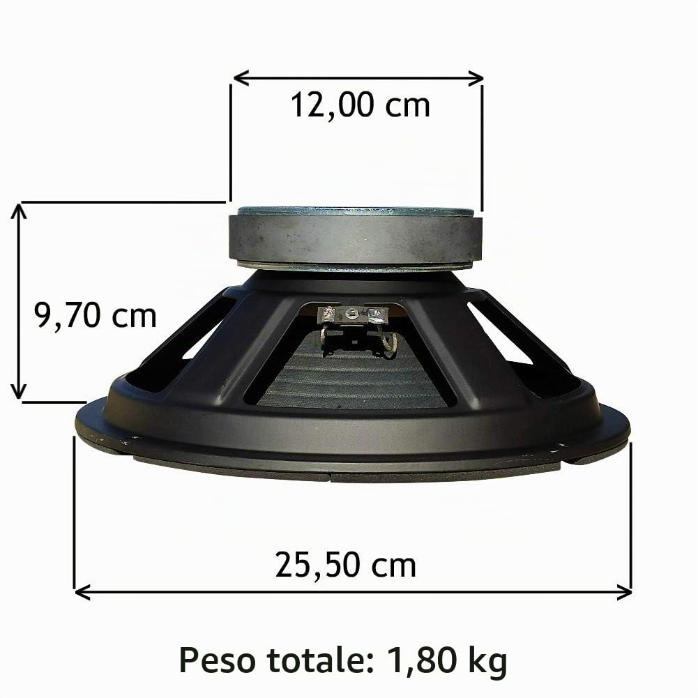 MASTER AUDIO 1 WOOFER CW1001/8 altoparlante diffusore da 25,00 cm 250 mm 10" diametro da 220 watt rms 440 watt max 8 ohm per casa 90 db spl, 1 pezzo