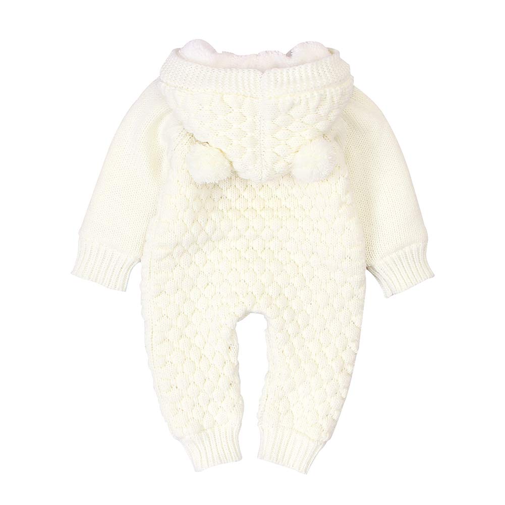 Mamelucos de Punto con Capucha para bebés Recién Nacidos Niñas Niños Onesies Suéter cálido Trajes de Mono