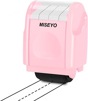 Miseyo Dashed Handwriting Lines Practice Roller Stamp,Self-Inking Line Rolling Stamps for Kids Writing - Pink