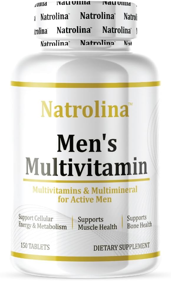 Natrolina Multivitamin for Men 150 Tablets | Immune, Muscle & Bone Care, Energy & Metabolism Boost | Daily Multivitamin & Multimineral for Active Lifestyle and Overall Wellness Support