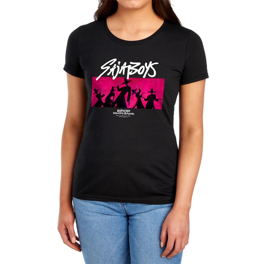 Netflix Women's Kpop Demon Hunters Saja Boys Tee - Black - L