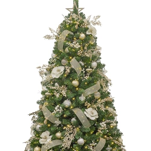 KI Store 7ft Christmas Tree with Decorations and Lights Remote and Timer Champagne Christmas Tree Decorations Including 7 Feet Full Tree, Ornaments, USB LED String Lights KI Store 7ft Christmas Tree with Decorations and Lights Remote and Timer Champagne Christmas Tree Decorations Including 7 Feet Full Tree, Ornaments, USB LED String Lights