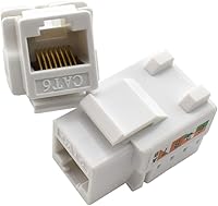 Vista 5 de Placa de pared Ethernet RJ45 CAT.6, paquete de 1 placa frontal de acoplador en línea de conector Keystone de red Cat6 con conector de módulo RJ45