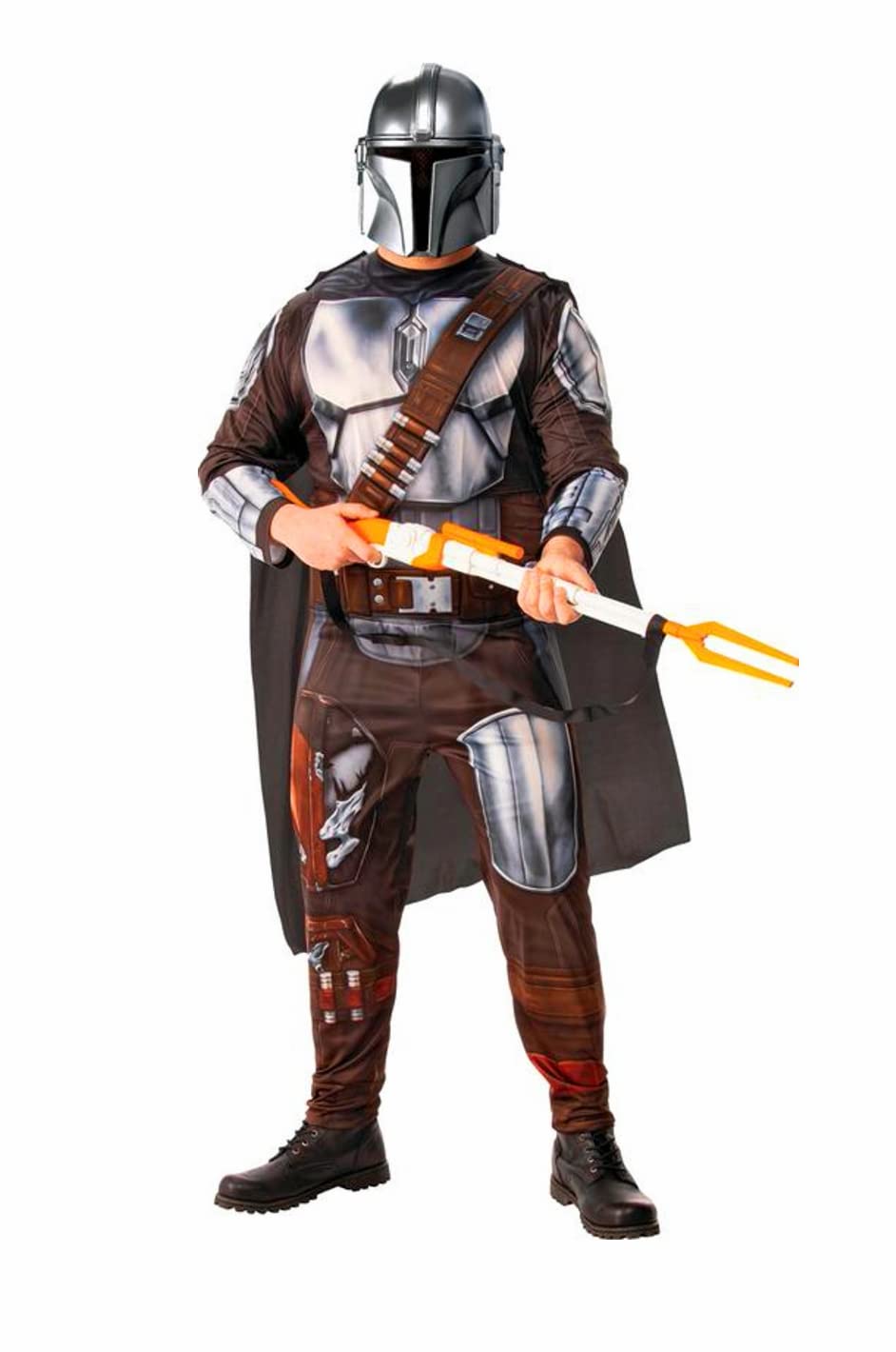 The Mandalorian Adult Halloween Costume Jumpsuit/Belt/Bandolier/Cape ...