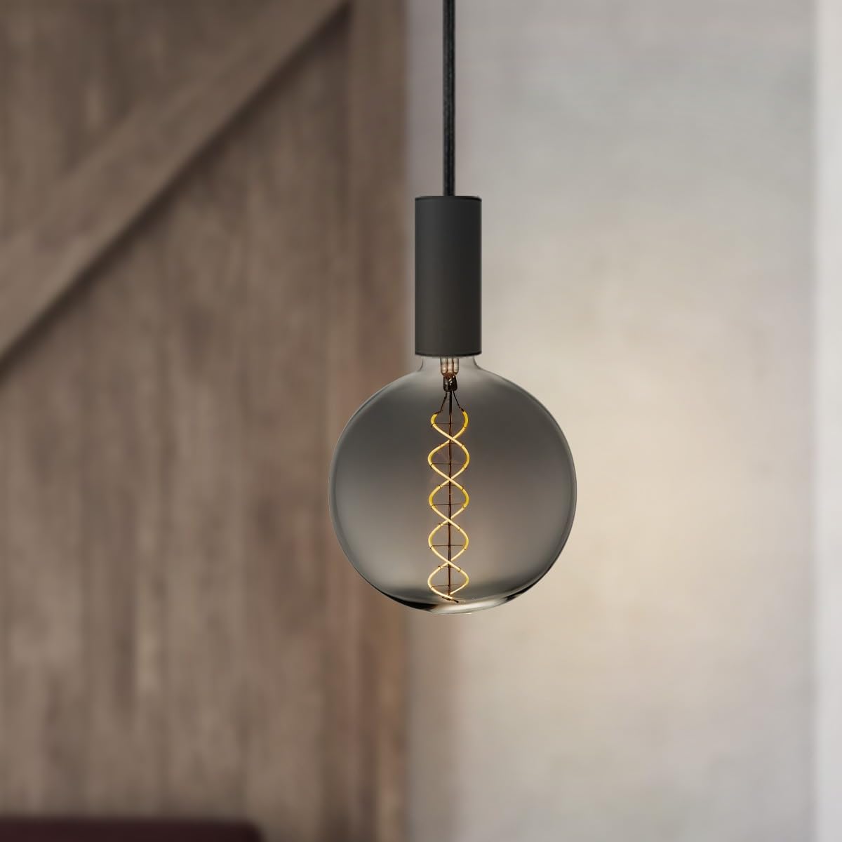 home sweet home collection Edison Vintage E27 | LED-Filament-Leuchtmittel Globe | G180 Spiral LED-Lampe | Rauch | Dimmbar | 6W 180lm 1800K | warmweißes Licht | für E27-Fassungen