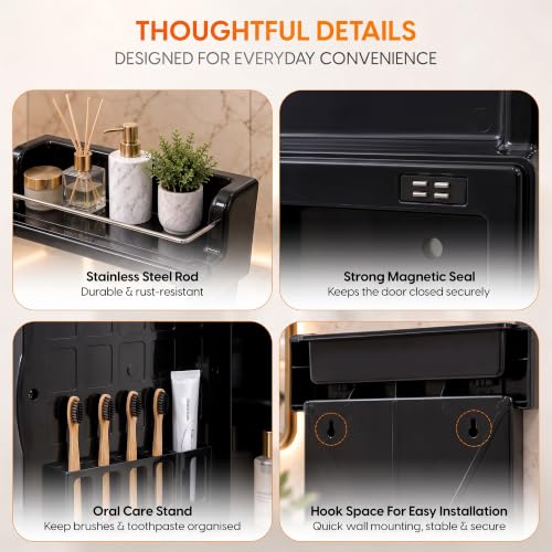 HOUZA Store HOUZA Premium Look Plastic Wall Mounted Bathroom Mirror - Image 6