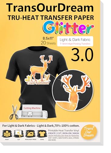 TransOurDream Glitter 3.0 Heat Transfer Paper for Inkjet Pri...
