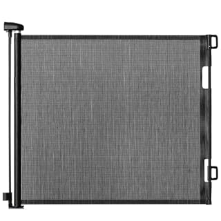 IDEA CASA Retractable Baby Gate for Stairs 33.8"x71" - Dog Gate & Barrier Indoor Stairs Baby Gate - Extra Wide Pet Gate for Indoor Child Safety Gate Drilling Required