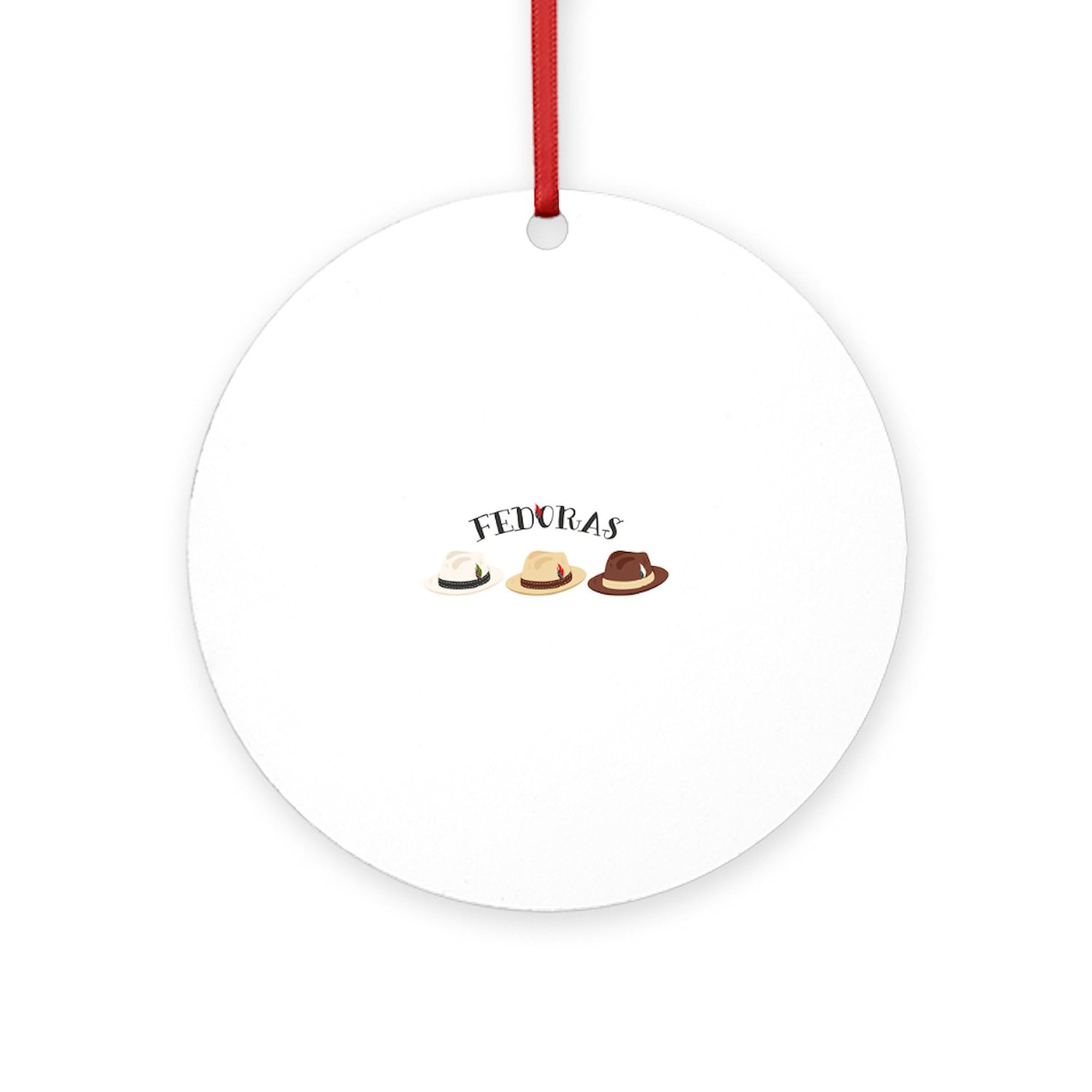 CafePress Fedora Hats Round 4" MDF Holiday Ornament
