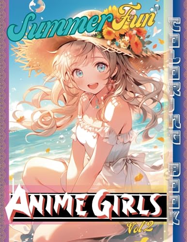 Summer Fun Anime Girls Coloring Book Vol 2: Manga Themed Summer Vacation Coloring Pages for Adults and Teens image 2