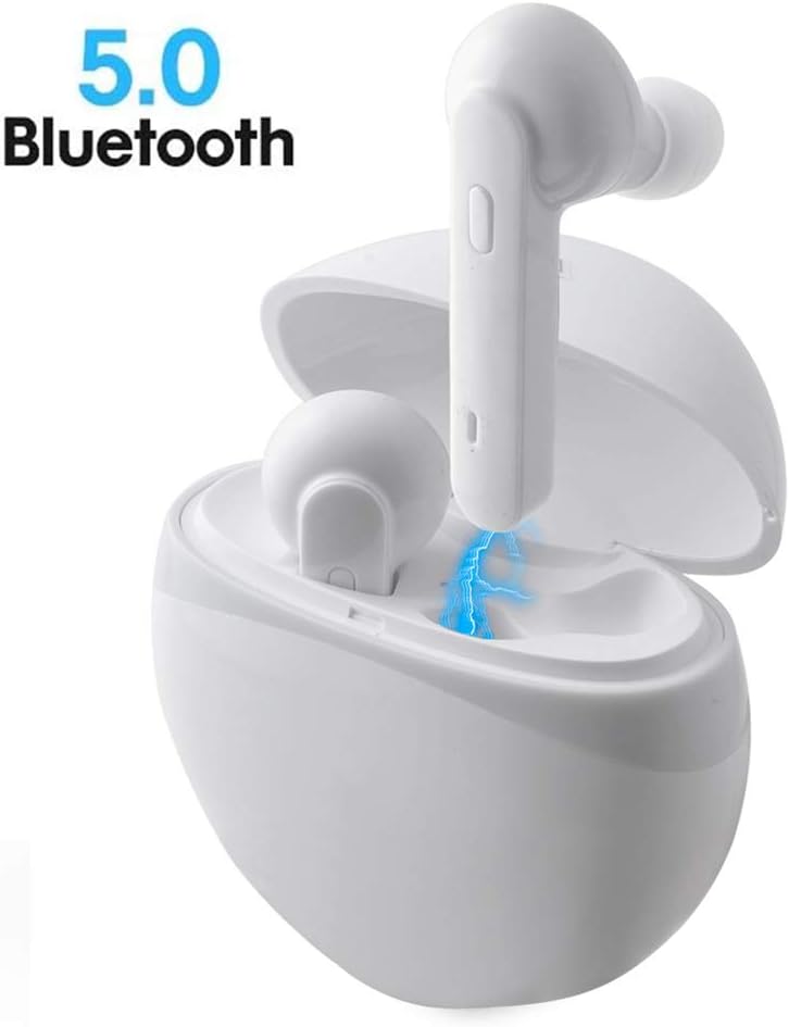 Amposei Wireless Earphone,QLS Noise Cancelling TWS Bluetooth 5.0 Headphone with Mic HIFI Stereo Sound and Portable Charging Case Waterproof Mini Sport Bluetooth Headset
