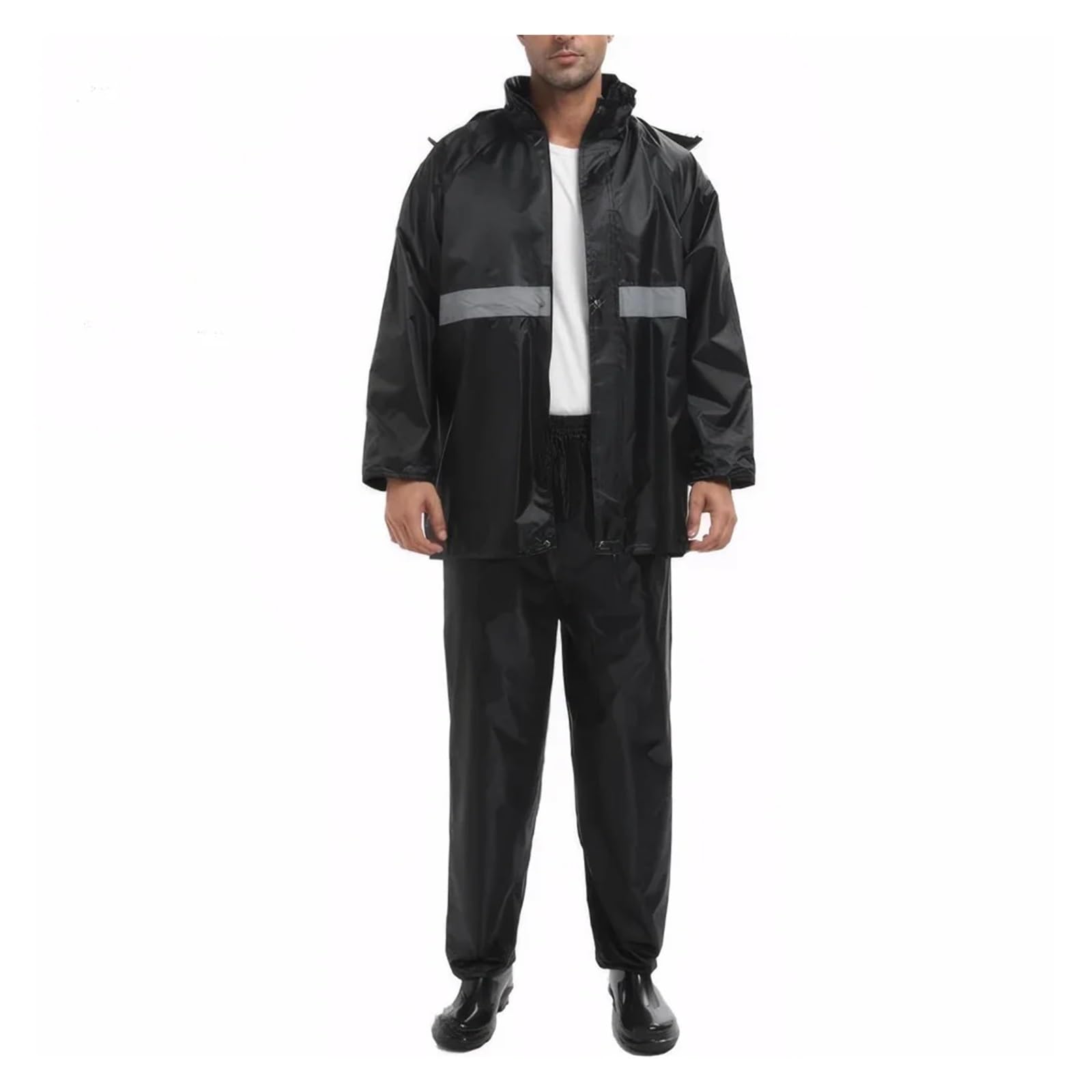 Poncho De Lluvia Chaqueta Impermeable y Traje de pantalón con Banda Reflectante, Chaqueta, Transpirable, Ropa Trabajo for Hombres Mujeres