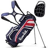 14 Way Golf Stand Bag, Lightweight Golf Bags w/Full-Length Dividers, 9 Pockets, Padded Strap, Cooler Pocket, High-Tech Zippers, Rain-Hood, Free Shoe Bag for Men & Women