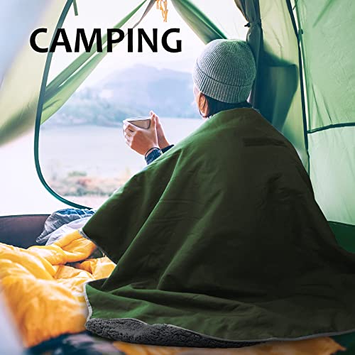 Image of Tirrinia Large Waterproof Outdoor Blanket, Soft Warm Windproof Stadium Blanket with Sherpa Fleece and Foldable for Outdoor Sport, Baseball, Football, Beach, Concerts, Car