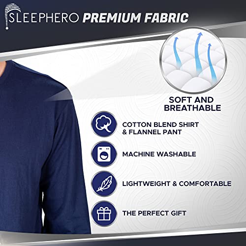 Sleephero Fathers Day Men’s Pajama Set Pajamas For Men 2 Piece Pj Set With Cotton Flannel Men Pajama Pants And Long Sleeve Henley T-Shirt Sailor Navy And Americana Plaid Xxxl #TOP2