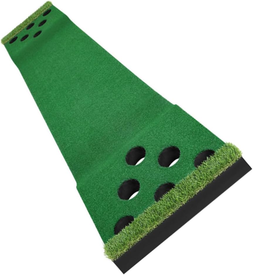 Indoor Golf Putting Mat Multi-Hole Design Practice Carpet Trainer Portable Green Fairway for Beginners Office Home Balcony Training Aid