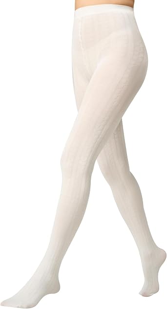 Yilanmy Cable Knit Sweater Tights for Women Opaque Thick Thermal Tights Warm Winter Stockings