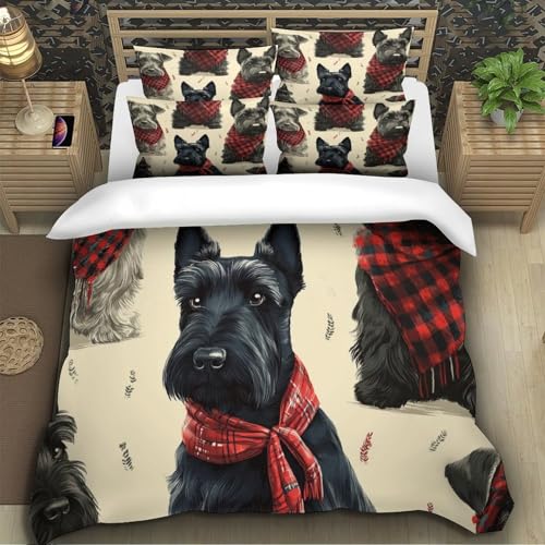 Housse de couette 200x200 Scottish Terrier lit double garçon