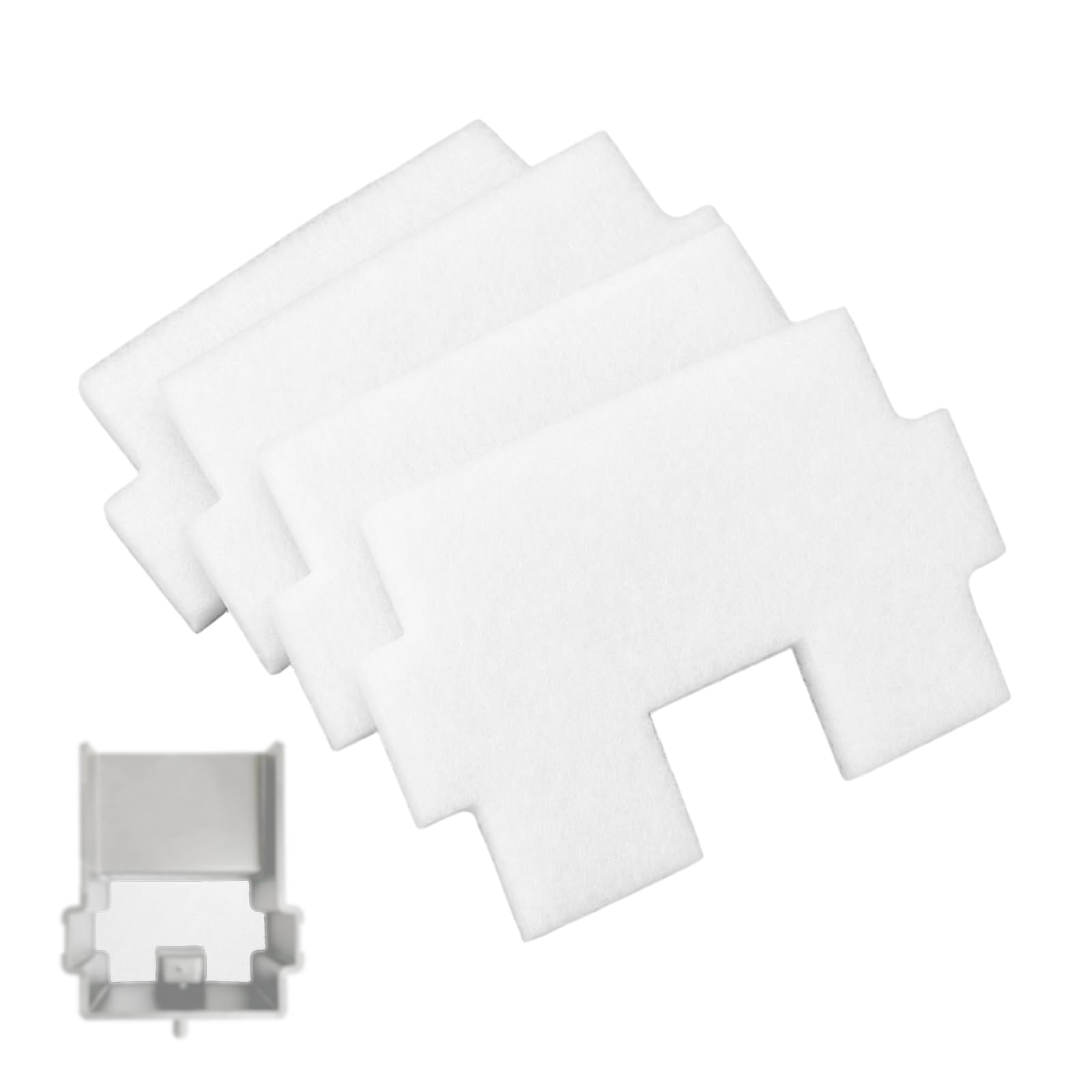 4pcs Waterfall Box Filter Pads for Pond Boss, 8in Pre-Cut Waterfall Box Filter Foam Media Pad Replacement to Maintain Water Quality, No Spillway Included (White)