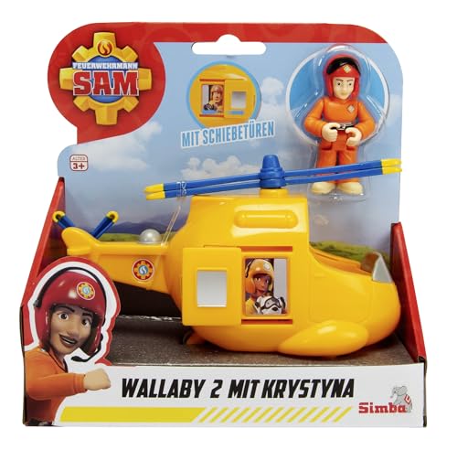 Feuerwehrmann Sam Junior Spielset – Wallaby Hubschrauber mit Figur und...