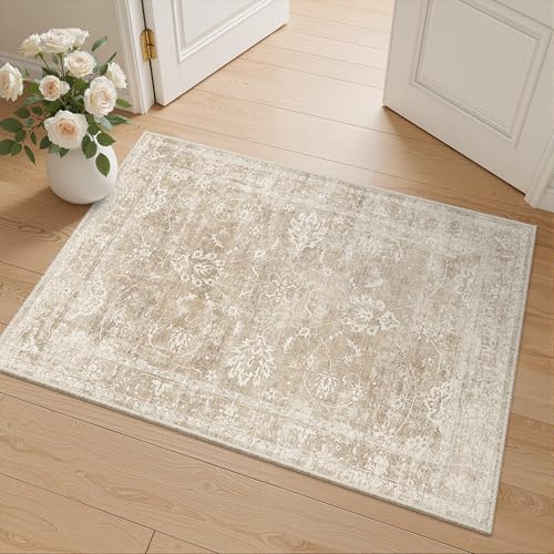 Madane 2x3 Washable Rugs for Entryway, Low Pile Non-Slip Small