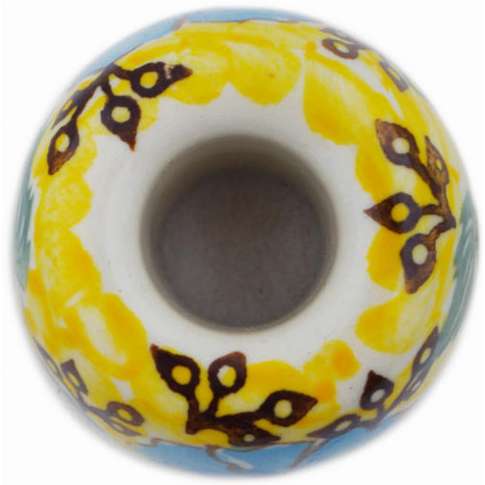 Authentic Polish Pottery Toothbrush Holder Signature UNIKAT in Brilliant in Blue Design Handmade in Boles?awiec Poland by Ceramika Artystyczna + Certificate of Authenticity