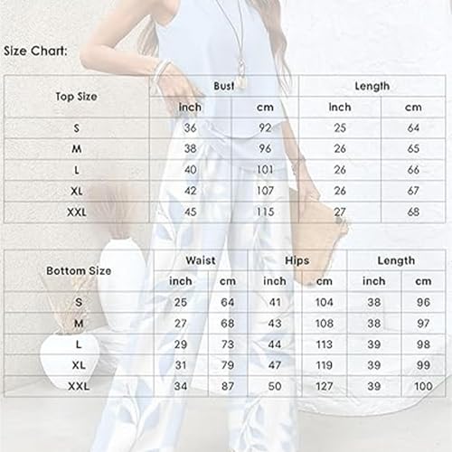 Floral 2 Piece Sets for Women Summer Boho Floral Sleeveless Tiered Tank Top Wide Leg Pant Suit Casual Lounge Outfit3