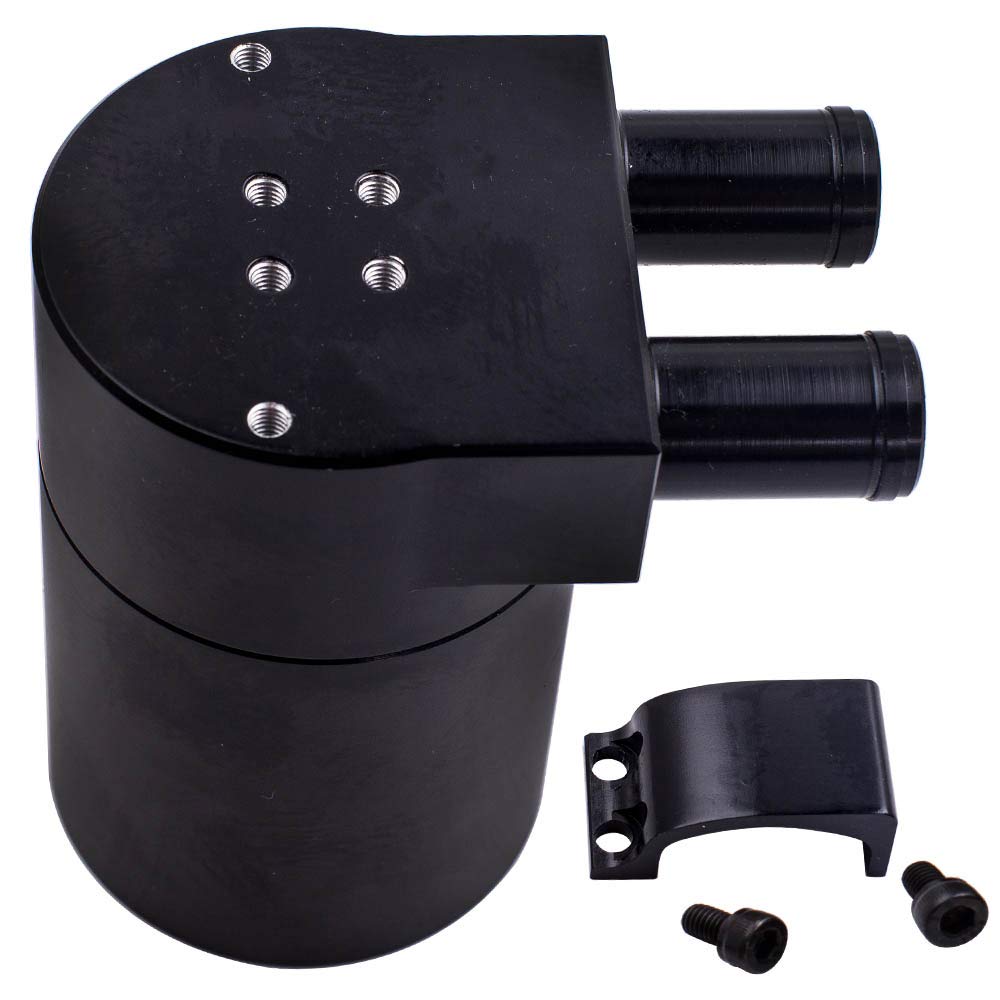 Black Billet Aluminum Oil Catch Can Tank Bottle for BMW N54 0.2L/200ml 19mm