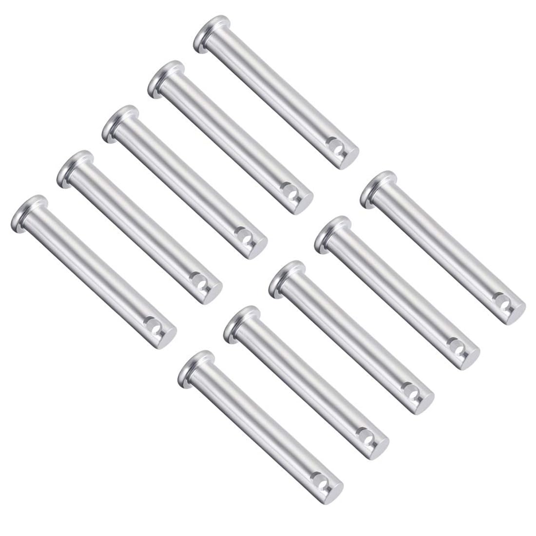 TA-VIGOR 8 x 50mm Clevis Pins Single Hole Zinc-Plated Steel Flat Head 10pc