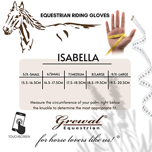 Isabella Ladies Synthetic Leather Equestrian Horse Riding Gloves, Black, Brown, Navy, White sz 5-9 (White, Small) - Thumbnail 4