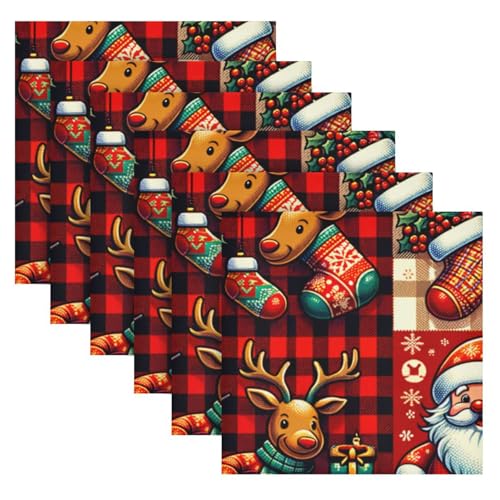 Servilletas de Tela Navideñas Multicolor Pack x6 20x20 in miniatura 2