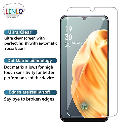 Image of Tempered Glass Screen Protector Compatible for Oppo F15 /Oppo F17 with Full Screen Coverage; Except Edges and Easy Installation Kit(Transparent), Pack of 1