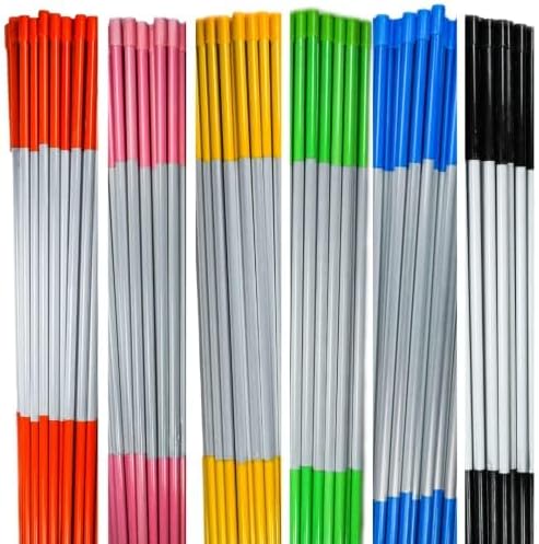 4ft Pro Snow Stakes - 48" x 5/16" Driveway Markers, Pointed Tip, Hy Viz Reflective Tape, Armor Cap (Choose Color/Quantity) (100, Blue)