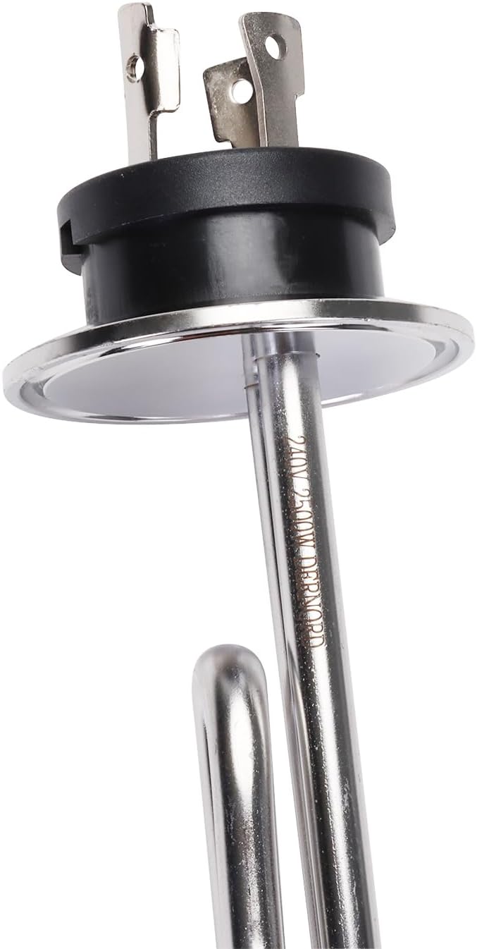 DERNORD 240V 2500W Tri-clamp Foldback Heating Element Stainless Steel Immersion Water Heater with 3-Wire Electrical Locking Plug (2 Inch Tri clamp)