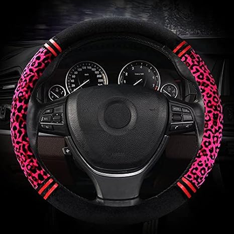 Amazon.co.jp: 冬のぬいぐるみ車のハンドルカバーヒョウ柄のハンドル 