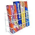 Evelots Wall/Door Mount Kitchen Wrap Organizer Rack-Space Saver, White
