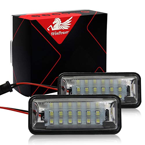 WinPower LED Luces de matrícula para coche Lámpara Numero plato luces Bulbos 3582 SMD con CanBus No hay error 6000K Xenón Blanco frio para Forester, Legacy, Wagon, GT-86 FT-86 (NC6) ect, 2 Piezas