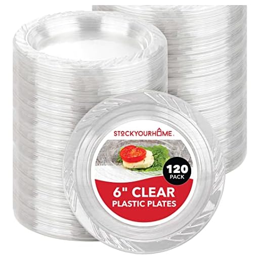 Stock Your Home Clear Plastic Dessert Plates (120 Pack) Flexible Disposable Clear Plates for Dessert & Appetizers, Crystal Clear Small Plates for Parties & Catering, 6-Inch Clear Plastic Party Plates