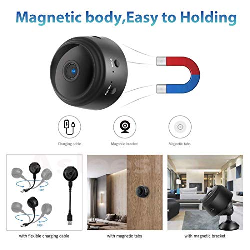 Image of Small Spy Camera WiFi Hidden Camera Wireless HD 1080P Indoor Home Small Spy Cam Security Cameras /Nanny Cam Built-in Battery with Motion Detection for iPhone, Android Phone, iPad, PC