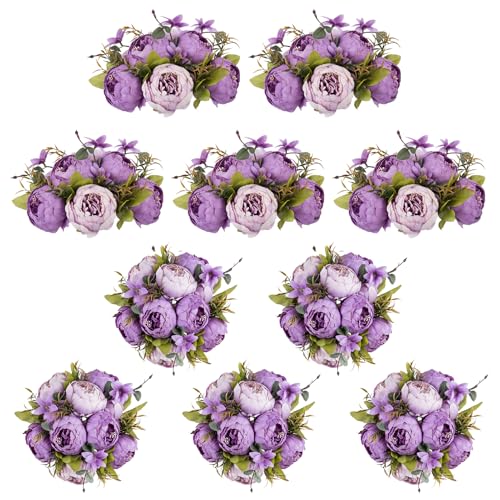 NUPTIO Flower Balls for Table Centerpieces: Purple Fake Peony for Wedding