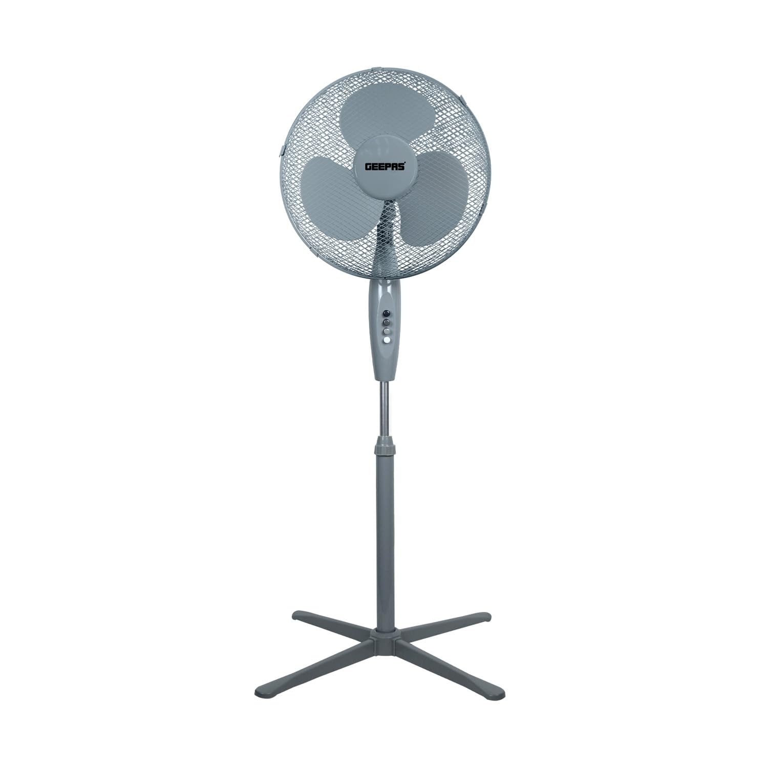 GEEPAS 16” Pedestal Free Standing Cooling Fan, Grey, 16 inches