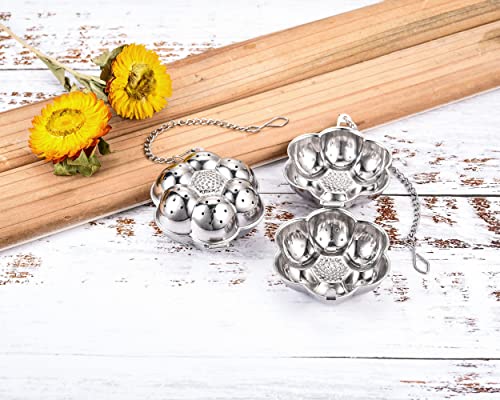 7Pcs Tea Infuser Loose Leaf Tea Strainer Stainless Steel Tea Ball Diffuser With Chain And Drip Tray Small Tea Filter Set For Mug Teapot Herbal Spices #TOP5