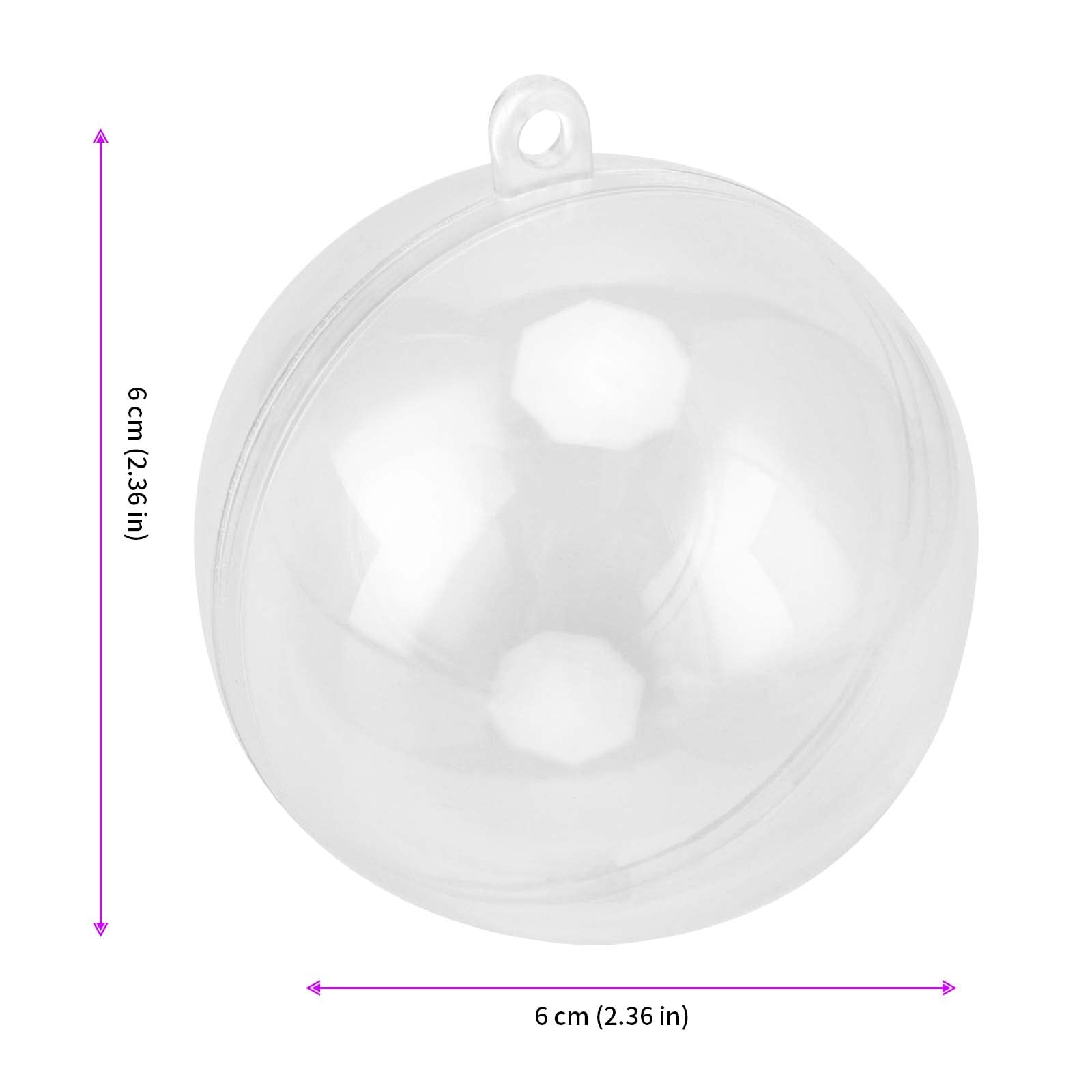 JEUIHAU Palline di Natale Trasparenti Riempibili da 6 cm, Palline di Vetro per Feste e Matrimoni