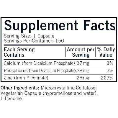 Kirkman Zinc Picolinate 25 mg - Hypoallergenic 150 Vegetarian Capsules Gluten Free Casein Free Minerals