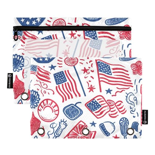 Astuccio per matite per raccoglitori a 3 anelli motivo bandiera nazionale astuccio per e cosmetici con cerniera trasparente per da ufficio viaggi confezione da 2 Motivo