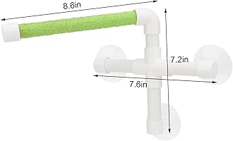 Hypeety Portable Suction Cup Bird Window and Shower Perch Toy for Bird Parrot Macaw Cockatoo African Greys Budgies Parakeet Bath Perch Toy
