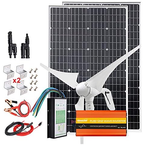 Kit completo de viento solar y eólico de 600W con inversor de 2000W Cover