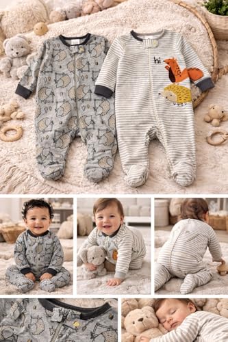 Image of TuddyBuddy 100% Cotton Multi Color Zipper Romper Sleepsuit /Romper /Jumpsuit for Baby Boy & Baby Girl