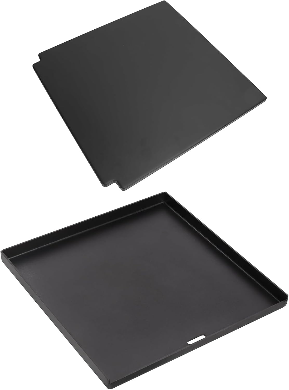 Crafted Glazed Baking Pizza Stone and Cast Iron Cooking Plate for Weber Genesis E/S 325/335/435,EPX-335,EX-325S Series, Smokefire EX4 EX6, Replacement Part for Weber 7671 7672